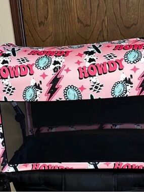 Kids Pink 'Howdy' Printed Stroller Canopy Accessory